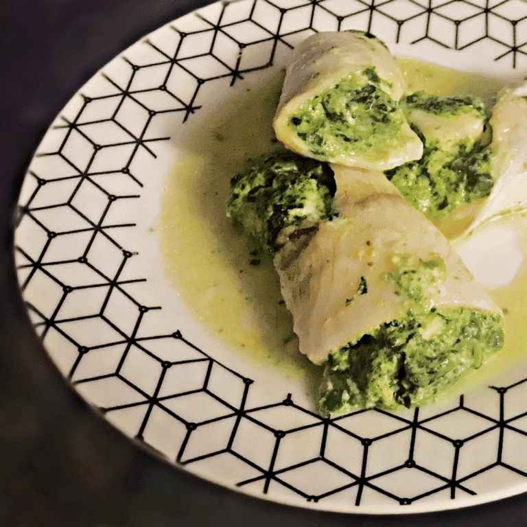 Roulade de Plie aux Epinards Ricotta