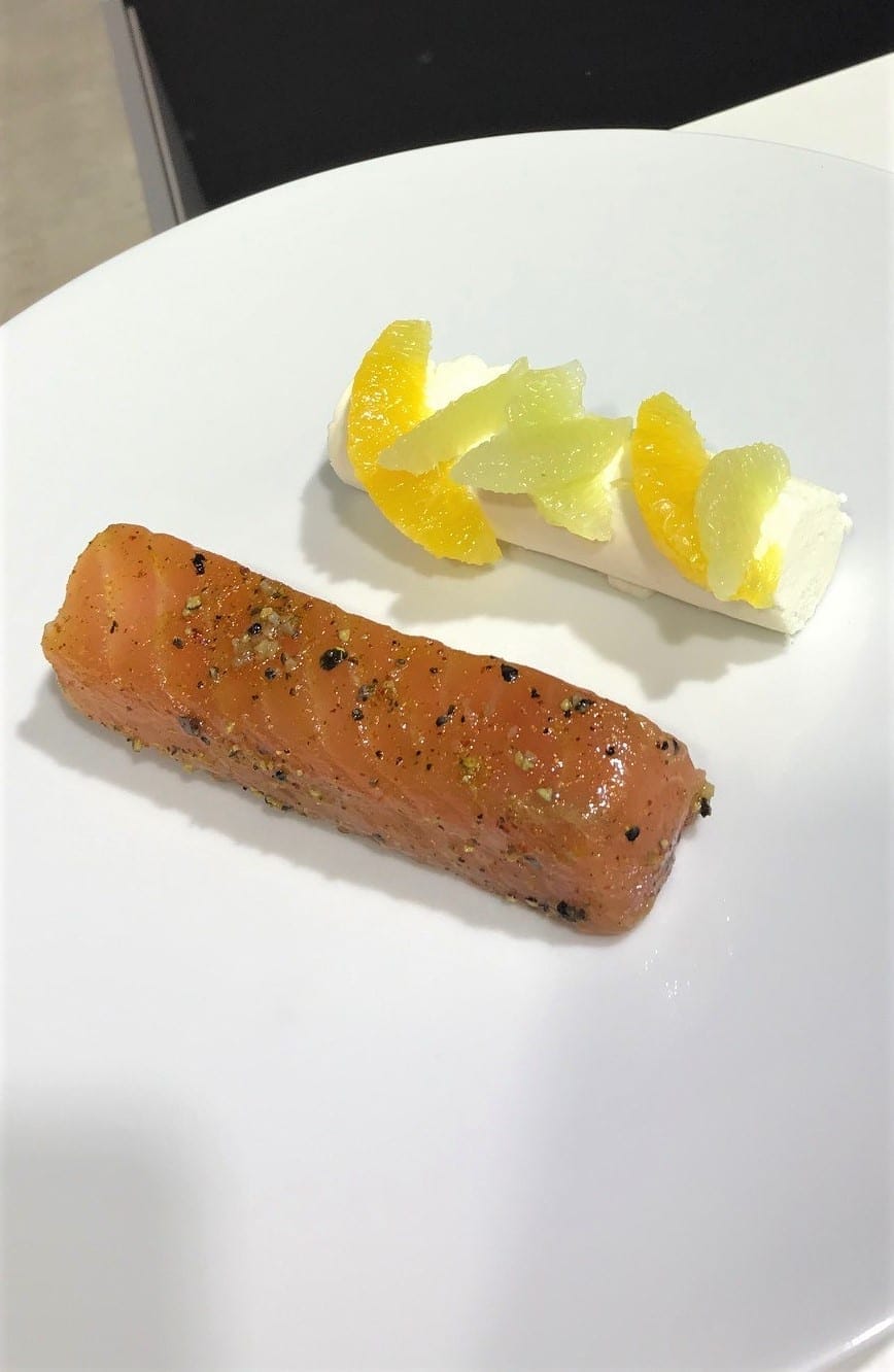 Cœur de saumon à la brousse et aux agrumes