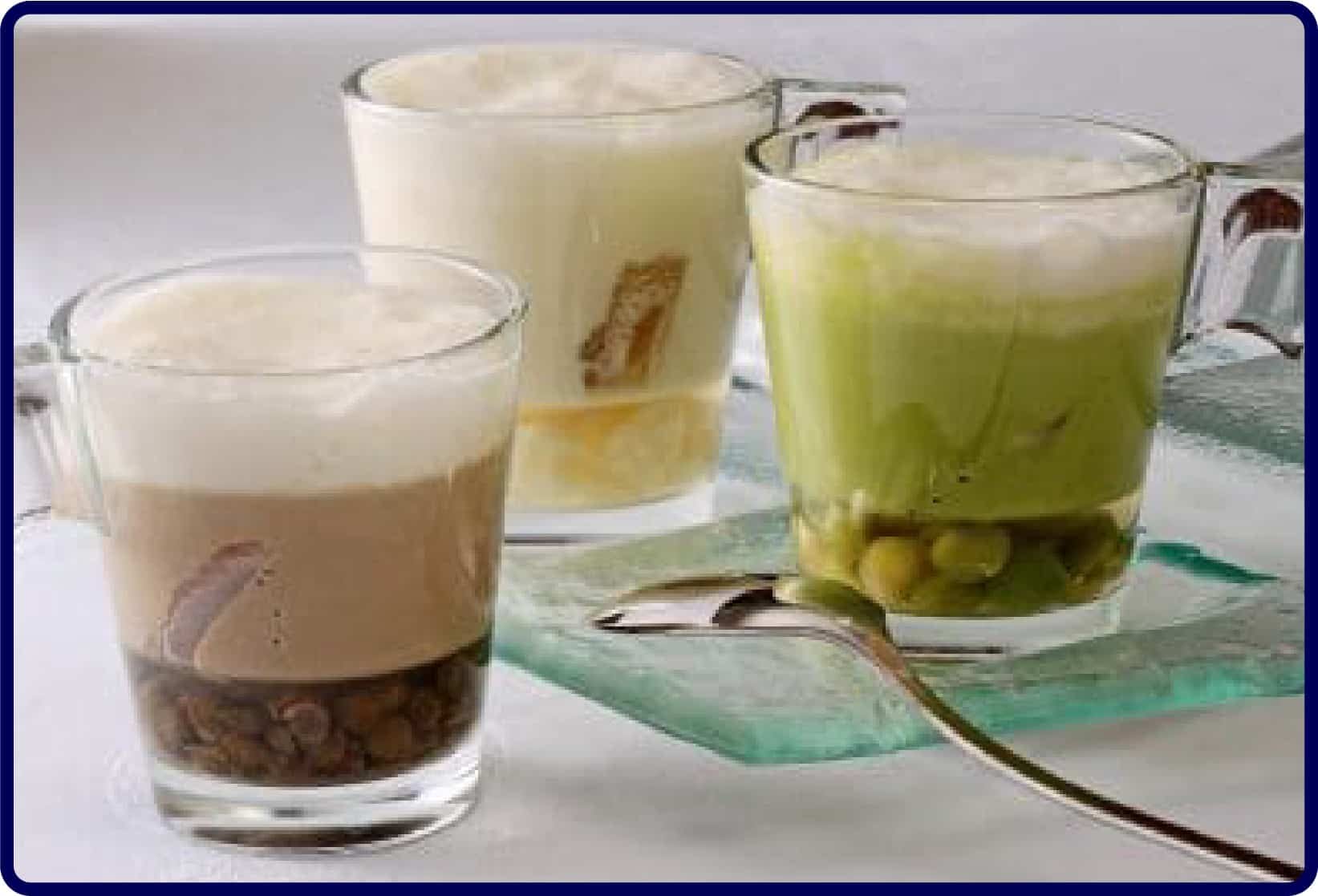 Crème de pois cassés, Capuccino de Hareng Doux