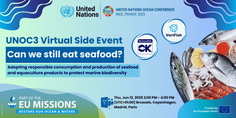 Rejoignez Mr. Goodfish3.0 et VeriFish à l&rsquo;occasion de leur conférence des Nations unies sur les océans (UNOC3)